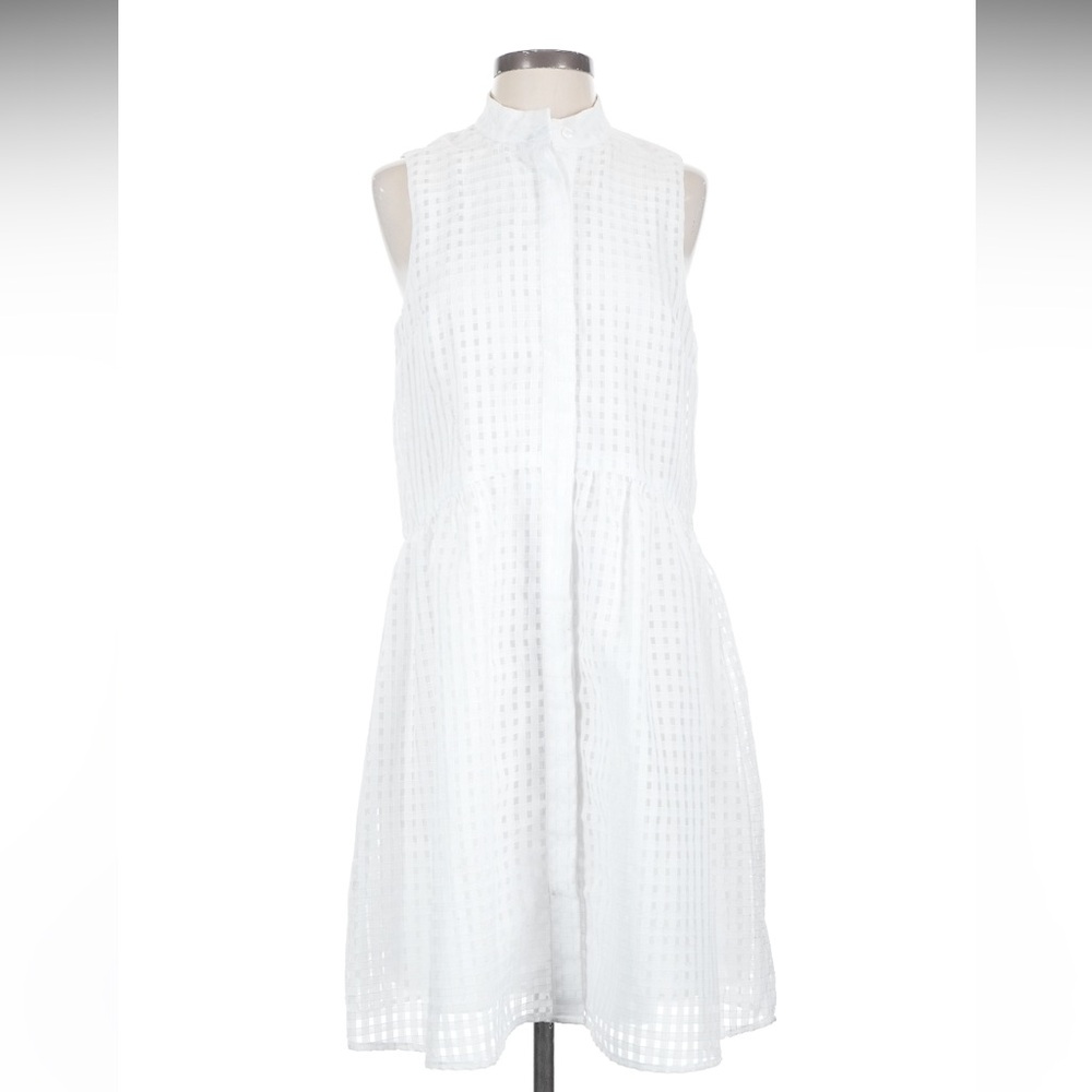 Tuckernuck White Burnout Sleeveless Royal Shirt Dress Size S - Picture 2 of 7
